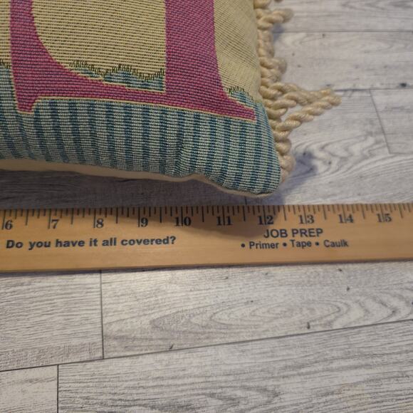 Vintage Tapestry Pillow Friend Floral Roses Throw Cushion Fringe Accent Decor - Picture 4 of 6